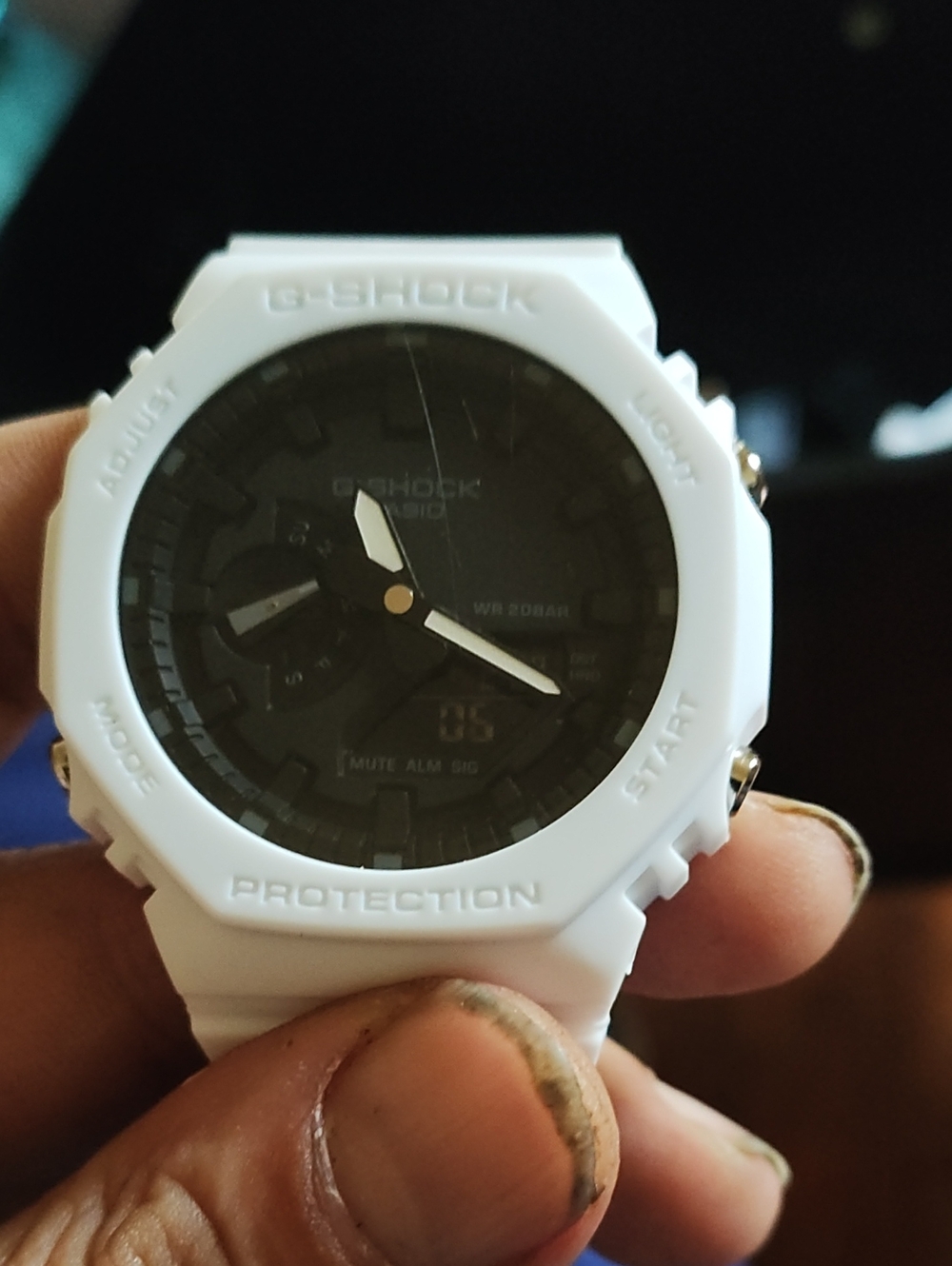 G-Shock White and Black Analog-Digital Sport Watch